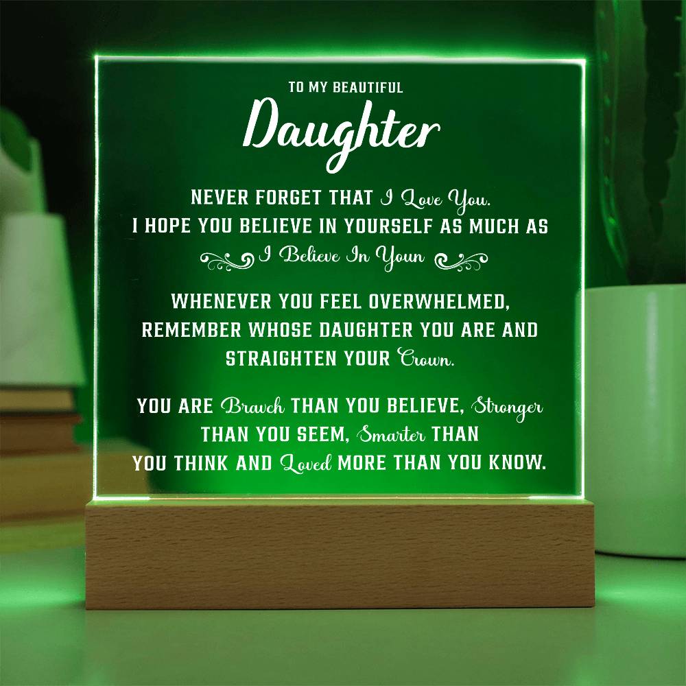 To my daughter gifts - Acrylic Square Plaque - Beauty Belliss